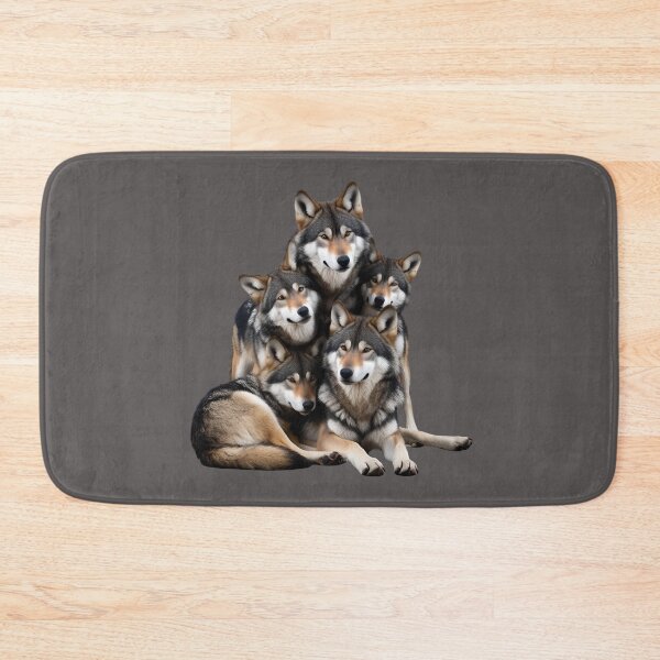 Item preview, Adorable Wolves - Cute Wolf Pack Posing Together designed and sold by FarmOfCuties.