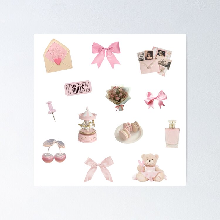 coquette pink set Sticker