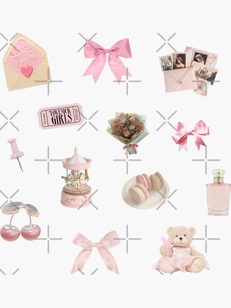 coquette pink set Sticker