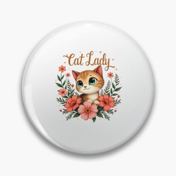Item preview, Cat lady, sweet kitty with beautiful flowers. designed and sold by nicnacc.