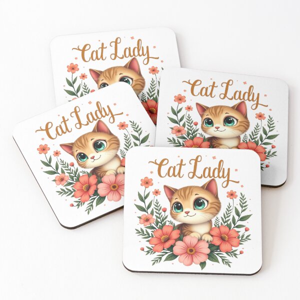 Item preview, Cat lady, sweet kitty with beautiful flowers. designed and sold by nicnacc.