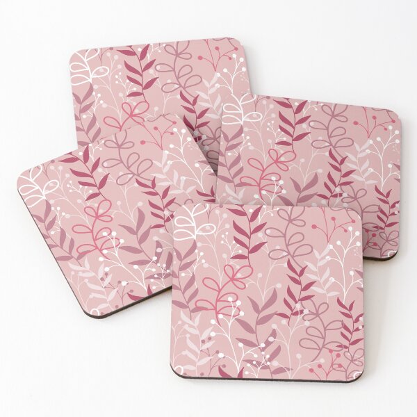 Item preview, Botanical nature leaf berries cranberry red pink  designed and sold by Nicola-Rowe.