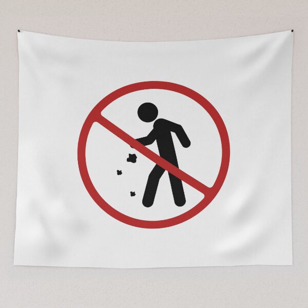 Item preview, Prohibited Litter Sign, Black, Red, White Signage, No Rubbish  designed and sold by AASparksDesigns.