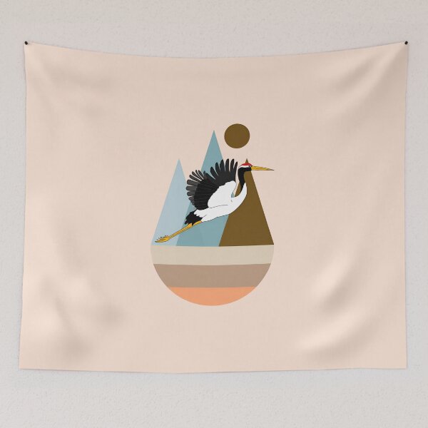 Item preview, Minimalist Crane Flight in Soft Tones designed and sold by SevenRevolution.