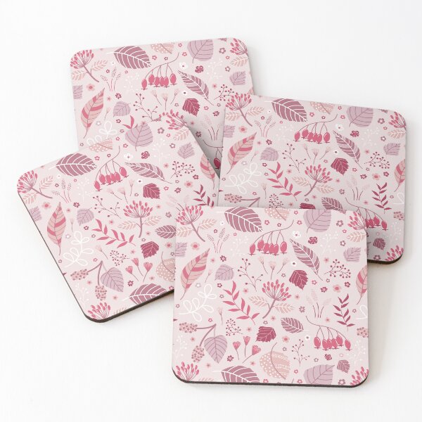 Item preview, Pink lilac elegant modern floral botanical leaf berries dotted nature designed and sold by Nicola-Rowe.