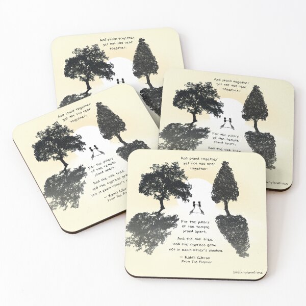 Item preview, On Marriage: And the oak tree and the cypress grow not in each other's shadow  designed and sold by Sketchplanations.