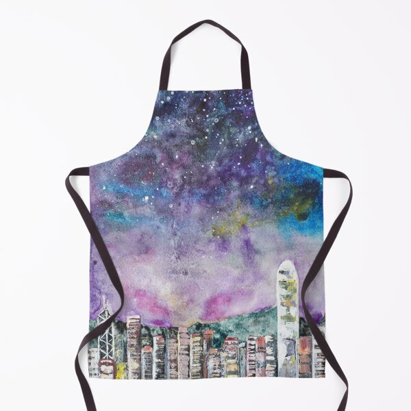 Item preview, hand painted galaxy painting Hong Kong skyline version 2 designed and sold by ColorandColor.