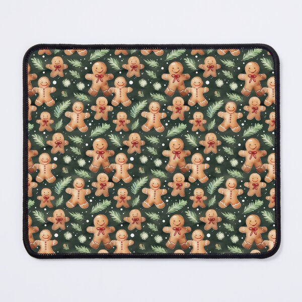 Item preview, green gingerbread man pattern designed and sold by PoppyLaneStudio.