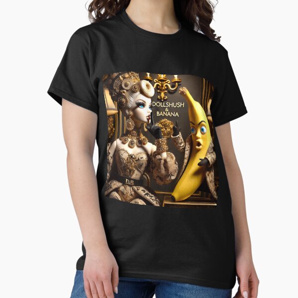 Aperçu de l'œuvre Dollshush & Banana – Satire culinaire haute couture et mode végétarienne créée et vendue par B-DIFF-e-RENT.