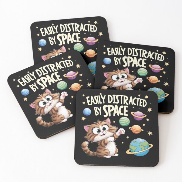 Item preview, easily distracted by space cat designed and sold by sydney-syder.