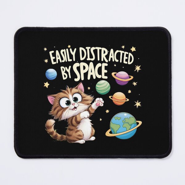 Item preview, easily distracted by space cat designed and sold by sydney-syder.