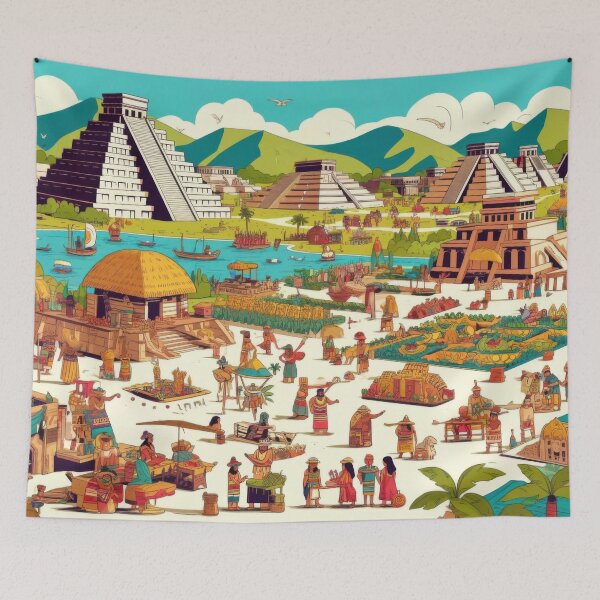 Item preview, Central Temples of Tenochtitlan designed and sold by BobArtGallery.