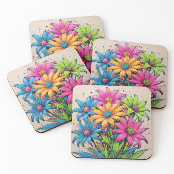 Item preview, Expressive Floral Sketch: Vibrant and Playful Ink & Paint Bouquet designed and sold by Moss and Moon Studio.