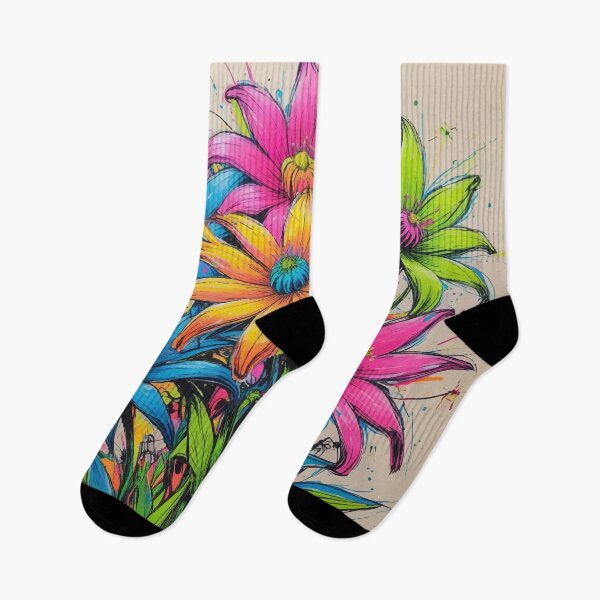 Item preview, Expressive Floral Sketch: Vibrant and Playful Ink & Paint Bouquet designed and sold by Moss and Moon Studio.