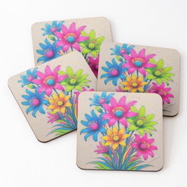 Item preview, Expressive Floral Sketch: Vibrant and Playful Ink & Paint Bouquet designed and sold by Moss and Moon Studio.