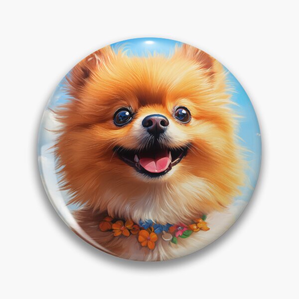Item preview, Smiling Pomeranian in Flowers designed and sold by PetsArt.