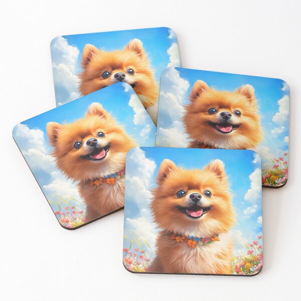 Item preview, Smiling Pomeranian in Flowers designed and sold by PetsArt.