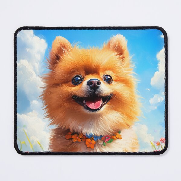 Item preview, Smiling Pomeranian in Flowers designed and sold by PetsArt.