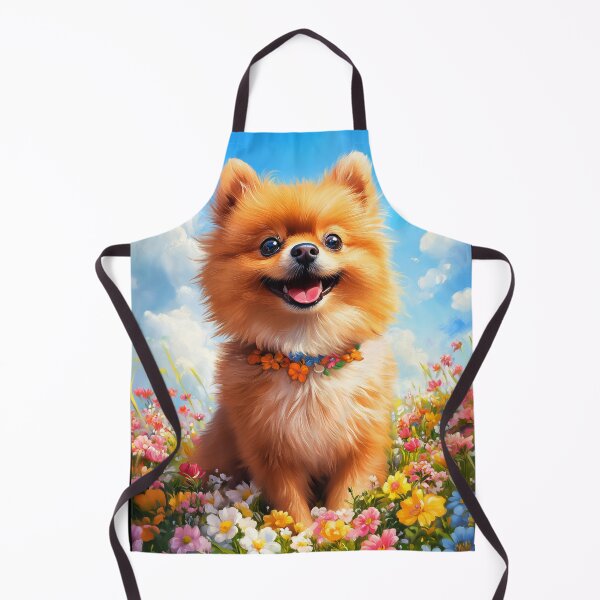 Item preview, Smiling Pomeranian in Flowers designed and sold by PetsArt.