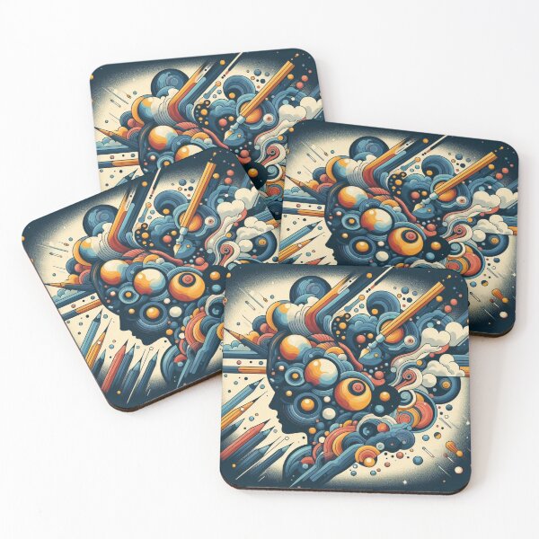 Item preview, Creative explosion of colors and shapes encapsulating the essence of imagination and artistic expression in a vibrant design designed and sold by SergH00.