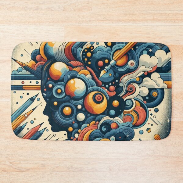Item preview, Creative explosion of colors and shapes encapsulating the essence of imagination and artistic expression in a vibrant design designed and sold by SergH00.