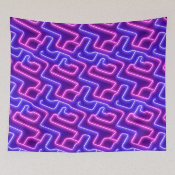 Item preview, Electric Neon Maze Glowing Pattern designed and sold by patternicco.