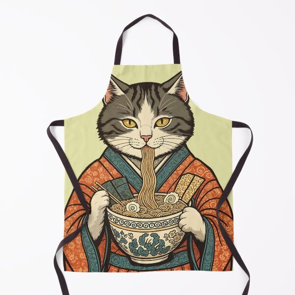 Item preview, cat eating noodles designed and sold by GIFT4S.