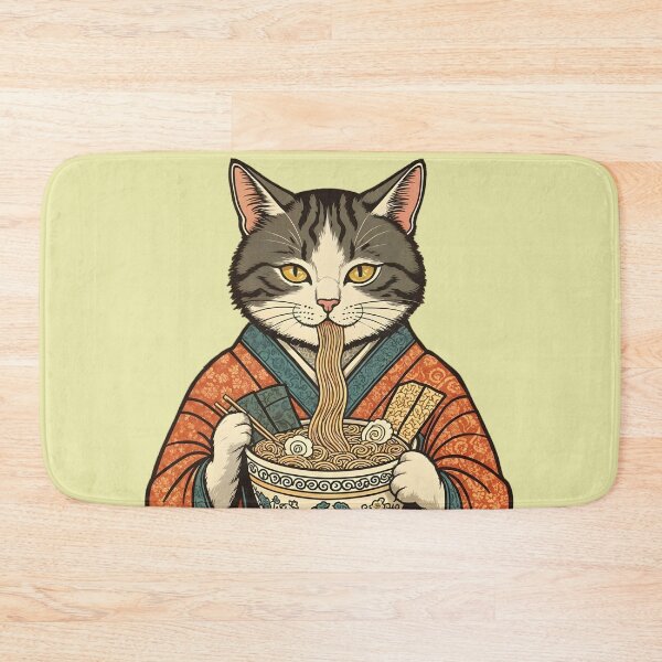 Item preview, cat eating noodles designed and sold by GIFT4S.