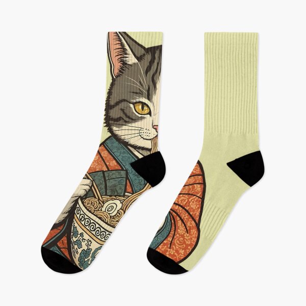 Item preview, cat eating noodles designed and sold by GIFT4S.