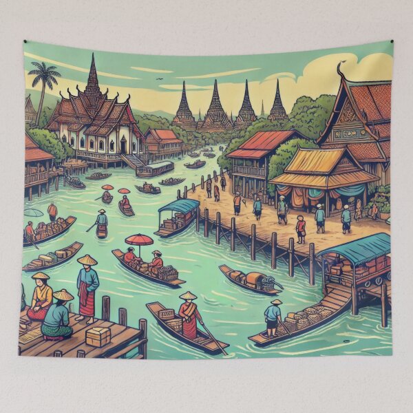 Item preview, Riverside Ayutthaya in the Early Days designed and sold by BobArtGallery.