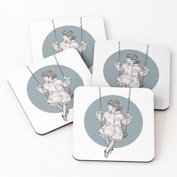 Item preview, a girl on a swing illustration designed and sold by Mash Art and Design.