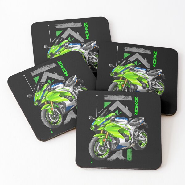 Item preview, Kawasaki ZX10R 2024 (Lime Green & Pearl Crystal White & Blue) for Motorcycle Riders designed and sold by MotoApparelHub.