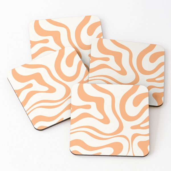 Item preview, Modern Retro Liquid Swirl Abstract Pattern in Muted Orange Cream designed and sold by kierkegaard.
