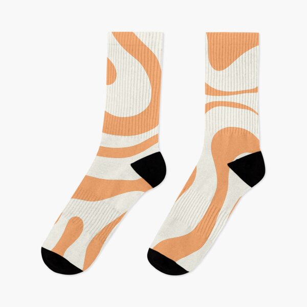 Item preview, Modern Retro Liquid Swirl Abstract Pattern Vertical in Muted Orange Cream designed and sold by kierkegaard.
