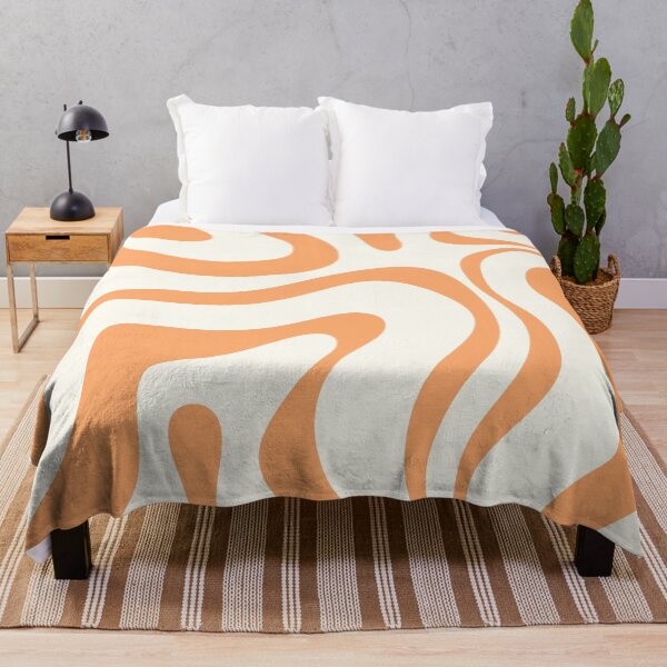Item preview, Modern Retro Liquid Swirl Abstract Pattern Vertical in Muted Orange Cream designed and sold by kierkegaard.