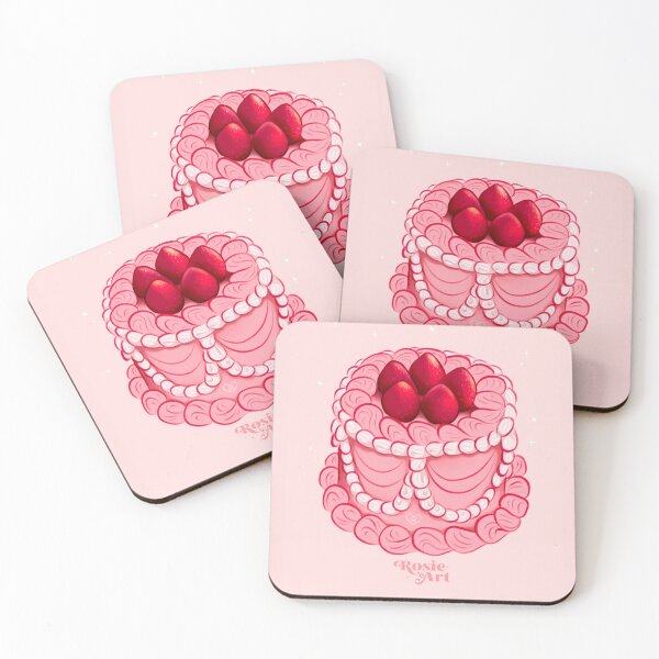 Item preview, Cake, pink cake, dessert, girly, girly stickers, strawberry, baker, bakery, pastry chef designed and sold by RosieArtGallery.