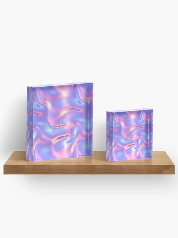 Thumbnail 3 of 5, Acrylic Block, Abstract Neon Ripple Gradient Pattern designed and sold by patternicco.