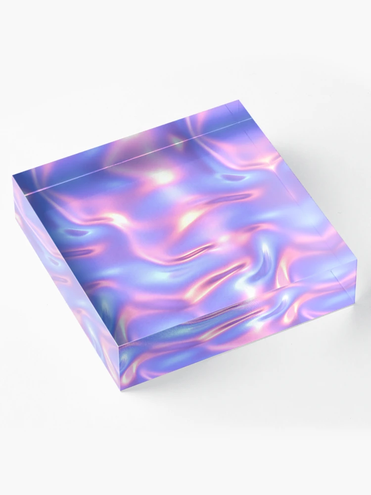 Thumbnail 4 of 5, Acrylic Block, Abstract Neon Ripple Gradient Pattern designed and sold by patternicco.