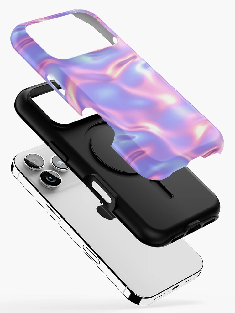 Thumbnail 2 of 4, iPhone Case, Abstract Neon Ripple Gradient Pattern designed and sold by patternicco.
