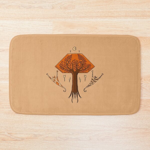 Item preview, Illustration of a geometric shaped tree with two cute cats designed and sold by Maya-Atef.