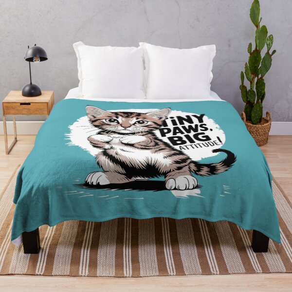 Item preview, Tiny Paws Big Attitude – Funny Cat Lover Design designed and sold by TeeGrit.