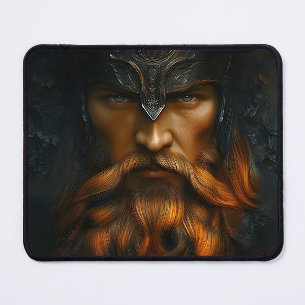 Item preview, Epic Viking Warrior with Fiery Beard and Horned Helm designed and sold by Artessie.
