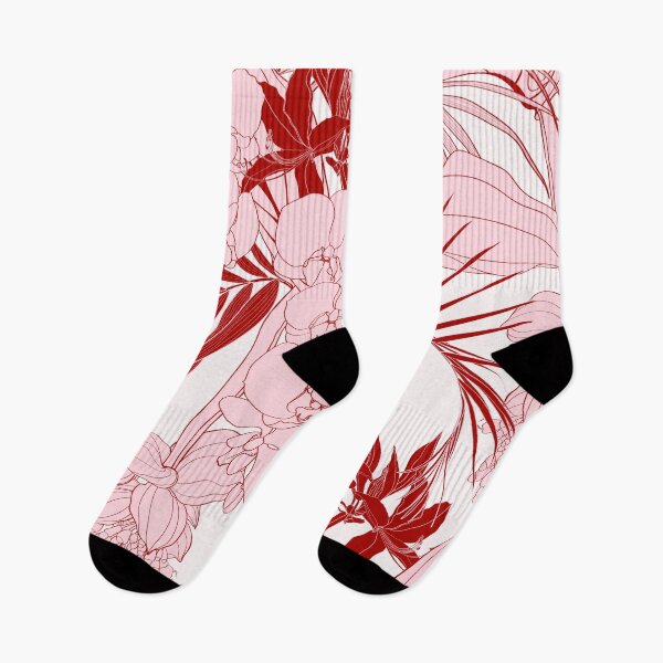 Item preview, Seamless pattern, Medinilla magnifica, orchid flowers and palm leaves.  designed and sold by MatyKotiv.