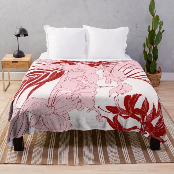 Item preview, Seamless pattern, Medinilla magnifica, orchid flowers and palm leaves.  designed and sold by MatyKotiv.