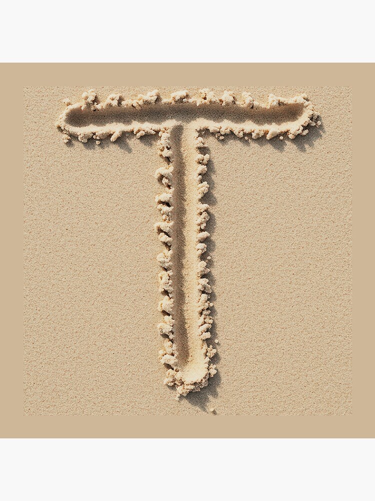 Thumbnail 4 of 4, Pillow, SAND LETTER T designed and sold by Art-type.