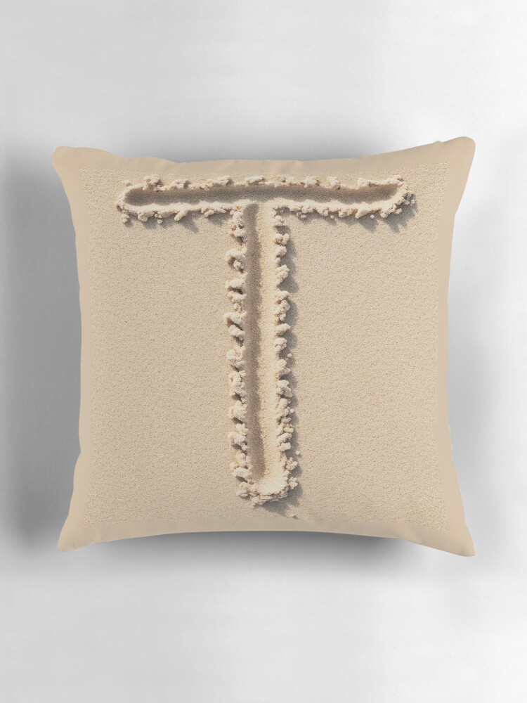 Thumbnail 3 of 4, Pillow, SAND LETTER T designed and sold by Art-type.