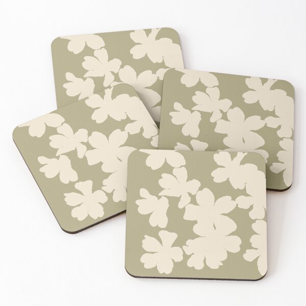 Item preview, Khaki green and beige primrose floral pattern designed and sold by by-jwp.