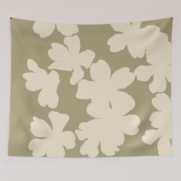 Item preview, Khaki green and beige primrose floral pattern designed and sold by by-jwp.