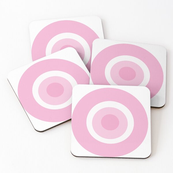 Item preview, Pink evel eye concept ,in pink and white circles on white background designed and sold by wallartofmio.