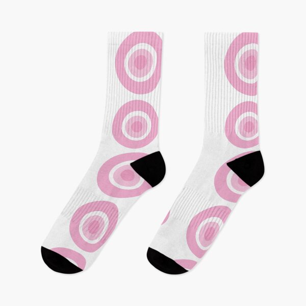 Item preview, Pink evel eye concept ,in pink and white circles on white background designed and sold by wallartofmio.